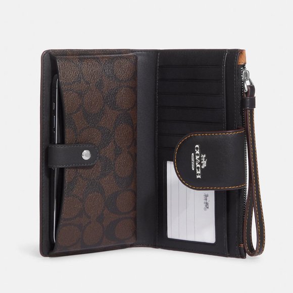 Coach Tan and Black Leopard Print Wallet - Picture 3 of 10